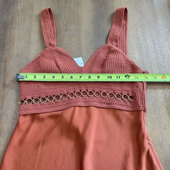 A.L.C. Talia Crochet Satin Midi Dress Size 4 Terracotta Sleeveless‎ $695 - Picture 5 of 13